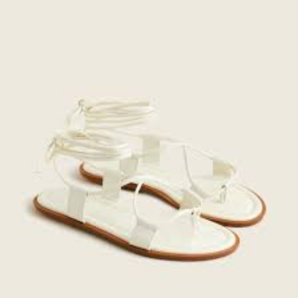 Brand new j crew white lace up sandals - 8